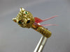 2.84CT CANARY DIAMOND & AAA EMERALD & ONYX 18K YELLOW GOLD 3D HAPPY PANTHER RING