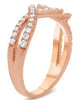 ESTATE .33CT DIAMOND 14KT ROSE GOLD 3D DIAMOND CUT CRISS CROSS X LOVE RING