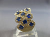 LARGE 3.92CT DIAMOND & AAA SAPPHIRE 14KT YELLOW GOLD MULTI ROW ANNIVERSARY RING