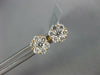 ESTATE .56CT DIAMOND 18KT YELLOW GOLD 3D CLUSTER FLOWER INVISIBLE STUD EARRINGS