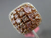 ESTATE EXTRA LARGE 3.10CT MULTI COLOR DIAMOND 18KT WHITE & ROSE GOLD SQUARE RING