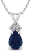 .80CT DIAMOND & AAA SAPPHIRE 14KT WHITE GOLD PEAR SHAPE & ROUND FLOATING PENDANT