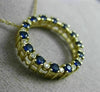 ESTATE 1.23CT DIAMOND & AAA SAPPHIRE 14KT YELLOW GOLD 3D CIRCLE OF LIFE PENDANT