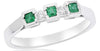 .25CT DIAMOND & AAA EMERALD 18KT WHITE GOLD 3D ROUND & PRINCESS 5 STONE FUN RING