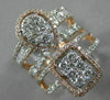 ESTATE LARGE 1.62CT ROUND & BAGUETTE DIAMOND 14KT YELLOW GOLD MULTI ROW FUN RING