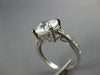 ESTATE WIDE 3.0CT AAA CZ 14K WHITE GOLD 3D CLASSIC CUSHION & ROUND RING #26881