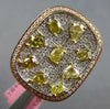 EXTRA LARGE 3.06CT WHITE CANARY & PINK DIAMOND 18K WHITE & ROSE GOLD 3D FUN RING