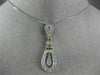 ESTATE .30CT WHITE & FANCY YELLOW DIAMOND 14K 2 TONE GOLD FILIGREE PENDANT 19538