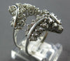 ESTATE LARGE 1.47CT DIAMOND 14KT WHITE GOLD 3D MULTI ROW DOUBLE V INSERT RING