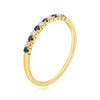 .15CT WHITE & BLUE DIAMOND 14K YELLOW GOLD 4 PRONG WEDDING ANNIVERSARY RING