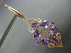 ESTATE 10.0CT MULTI GEM 14KT ROSE GOLD OPEN FILIGREE TEAR DROP HANGING EARRINGS