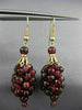 ANTIQUE AAA GARNET 14KT YELLOW GOLD CLASSIC GRAPE CLUSTER HANGING EARRINGS 22070