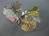 LARGE .91CT WHITE PINK & FANCY YELLOW DIAMOND 18KT TRI COLOR GOLD BUTTERFLY RING