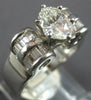 ESTATE LARGE 1.86CT DIAMOND PLATINUM 3D OVAL & BAGUETTE CLASSIC ENGAGEMENT RING