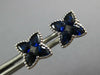 2.08CT DIAMOND & AAA SAPPHIRE 18KT WHITE GOLD CLASSIC FLOWER STAR STUD EARRINGS