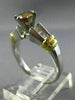 LARGE .83CT WHITE & ORANGE DIAMOND PLATINUM 18KT YELLOW GOLD 3D ENGAGEMENT RING