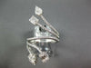 ESTATE EXTRA LARGE 1.03CT DIAMOND 18KT WHITE GOLD CLUSTER CRISS CROSS LEAF RING