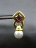 2.26CT AAA PINK TOURMALINE & SOUTH SEA PEARL 18KT YELLOW GOLD 3D EARRINGS #27123