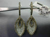ESTATE 1.50CT WHITE & CHOCOLATE FANCY DIAMOND 14KT WHITE GOLD TEAR DROP EARRINGS