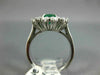 LARGE 2.98CT DIAMOND & AAA EMERALD 14KT WHITE GOLD 3D OVAL HALO ENGAGEMENT RING