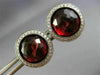 ESTATE LARGE 6.10CT DIAMOND & AAA GARNET 18KT WHITE GOLD HALO SCREWBACK EARRINGS