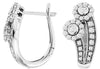 ESTATE .75CT DIAMOND 14KT WHITE GOLD 3D DOUBLE FLOWER LEVERBACK HANGING RING