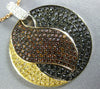ESTATE LARGE 2.46CT MULTI COLOR DIAMOND 18K TRI COLOR GOLD CIRCULAR LEAF PENDANT