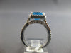 6.40CT DIAMOND & AAA BLUE TOPAZ 14KT WHITE GOLD 3D EMERALD CUT & ROUND HALO RING
