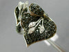 ESTATE LARGE 2.0CT BLACK & WHITE DIAMOND 14K WHITE & BLACK GOLD FLOWER LEAF RING