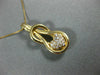ESTATE .25CT DIAMOND 14KT YELLOW GOLD HEART LOVE KNOT INFINITY FLOATING PENDANT