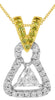 .37CT WHITE & FANCY YELLOW DIAMOND 18K 2 TONE GOLD 3D LOVE KNOT FLOATING PENDANT