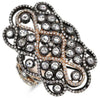EXTRA LARGE 2.86CT DIAMOND 18KT ROSE & BLACK GOLD MULTI FLOWER ETOILE FUN RING