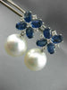 LARGE 2.13CT DIAMOND AAA SAPPHIRE & SOUTH SEA PEARL 18KT WHITE GOLD 3D EARRINGS