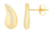 ESTATE .19CT DIAMOND 14KT YELLOW GOLD 3D TEAR DROP FUN STUD HANGING EARRINGS