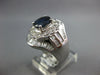 LARGE 3.63CT DIAMOND & AAA SAPPHIRE 14KT WHITE GOLD OVAL FLOWER ENGAGEMENT RING