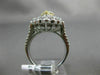 ESTATE LARGE 2.13CT WHITE & FANCY YELLOW DIAMOND 14K 2 TONE GOLD ENGAGEMENT RING