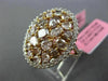 ESTATE LARGE 4.61CT WHITE & PINK DIAMOND 18K ROSE GOLD 3D HALO OVAL CLUSTER RING