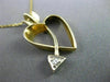 ESTATE .03CT DIAMOND 14K WHITE & YELLOW GOLD 3D BOW & ARROW HEART PENDANT #21635