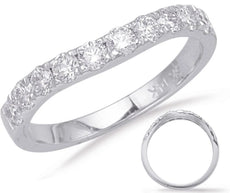 .82CT DIAMOND 14KT WHITE GOLD 3D CLASSIC ROUND SOLID V SHAPE ANNIVERSARY RING