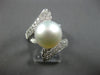 LARGE .62CT DIAMOND & AAA SOUTH SEA PEARL 18KT WHITE GOLD 3D MULTI ROW LOVE RING