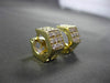 ESTATE 14KT YELLOW GOLD 3D 3 ROW CUBIC ZIRCONIA HEXAGON HUGGIE EARRINGS #24349
