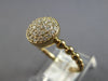 ESTATE .35CT DIAMOND 14KT YELLOW GOLD 3D CLASSIC ROUND PAVE BEADED FUN LOVE RING