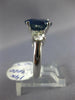 ESTATE LARGE 4.96CT DIAMOND & AAA SAPPHIRE 14KT WHITE GOLD 3D ENGAGEMENT RING