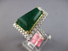 EXTRA LARGE 9.59CT DIAMOND & AAA EMERALD 18K 2 TONE GOLD 3D HALO ENGAGEMENT RING