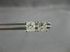 ESTATE 1.0CT PRINCESS CUT DIAMOND 14K WHITE GOLD 3D CLASSIC STUD EARRINGS #15550