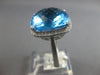 EXTRA LARGE 15.70CT DIAMOND & AAA BLUE TOPAZ 14K WHITE GOLD CUSHION & ROUND RING