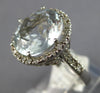 LARGE 5.66CT DIAMOND & AAA AQUAMARINE 14KT WHITE GOLD ROUND HALO ENGAGEMENT RING