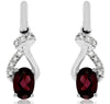 1.30CT DIAMOND & AAA RHODOLITE 14KT WHITE GOLD 3D OVAL & ROUND HANGING EARRINGS