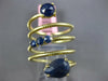 ESTATE LARGE 4.25CT AAA SAPPHIRE 14KT YELLOW GOLD 3D SNAKE FLEXIBLE FUN RING