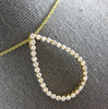 LARGE 1.01CT DIAMOND 14KT YELLOW GOLD 3D CLASSIC OPEN TEAR DROP FLOATING PENDANT